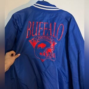 Buffalo Football Graphic Bomber Jacket - Blue/Red